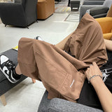 Wiaofellas  -  Summer Mens Casual Shorts New Solid Color Multi Pocket Shorts for Men Fashion Men Work Shorts Coffee Oversized Cargo Shorts