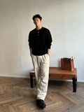 WIAOFELLAS  -  Old Money Wind Sweater Men's Autumn and Winter Lazy Premium Sense Interior Bottom Long Sleeve Knitted Sweater Relaxed Jacket