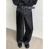 Wiaofellas  -  New Trendy Men's Casual Solid Color Pants Summer Streetwear Straight Wide Leg Trousers Male Korean Style