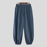 Wiaofellas  -  Men Plaid Pants Elastic Waist Joggers Loose Casual Wide Leg Trousers Men Streetwear Baggy Fashion Male Long Pants