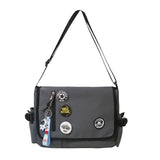 WIAOFELLAS  -  Korean Fashion Casual Big Bag Student School Bags for Teenage Girls Messenger Bag Shoulder Bag Crossbody Bags Women