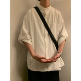 Wiaofellas  -  New Chinese Style Cotton Linen Short Sleeve Shirt Men Casual Summer Vintage Loose Fit Breathable Comfortable Skin-Friendly
