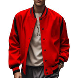 WIAOFELLAS  -  Spring and Autumn New Mens Y2K Baseball Jacket Sweater Fashion Plus Velvet Style Splicing Single-Breasted Flight Jacket Men