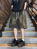 Wiaofellas  -  Men Summer Fashion Leopard Print Loose Shorts Men's Thin Drawstring Baggy Short Pants Male Pockets Straight Shorts G64