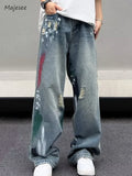WIAOFELLAS  -  Jeans Men Niche Design All-match Vintage Hole Leisure Streetwear Popular Summer Simple Retro American Style Stylish Trouser Chic