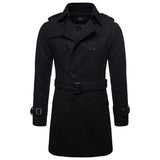 Wiaofellas  -  Mens Overcoat Trench Coats Winter Male Pea Coat with Belt Double Breasted Men Wool & Blends Coat Jacket Brand Clothing W10