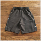 WIAOFELLAS  -  Summer new breasted shorts Men's summer short shorts High street trend loose casual quarter pants medium pants