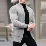 WIAOFELLAS  -  Mens Cardigan Men Knitted Sweater Autumn Winter Fashion Jackets Button Cardigan Coats Solid Color Male Casual Loose Outerwear