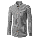 WIAOFELLAS  -  New Minimalist Oversized Men's Checkered Trendy Youth Fashion Long Sleeved Shirt