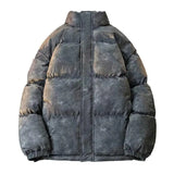 Wiaofellas  -  Men's Winter Harajuku Streetwear Fashion Jacket Parkas Bubble Jacket Oversize Warm Solid Coat Faux Suede Puffer Jacket