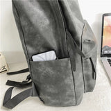 WIAOFELLAS  -  High Quality Women Man Backpack PU Leather Men's Backpacks Girl Luxury Designer Back Pack Laptop Bag Large Capacity Travel Bag