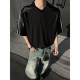 WIAOFELLAS  -  Summer Short Sleeved T-shirt Men Oversized Fashion V-neck T Shirt Men Streetwear Korean Loose Pullover T Shirt Mens Top M-3XL