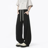 WIAOFELLAS  -  Autumn Men's Clean Fit Sweatpants Korean Bending Knife Pants Men Minimalist Straight-Leg Mid-Rise Wide-Leg Casual Long Trousers