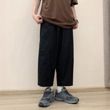 WIAOFELLAS  -  Khaki y Pants Summer Thin Workwear Men Oversize Retro Nine Points Lantern Pants Loose Fit Harajuku Sle Straight Leg