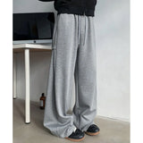 WIAOFELLAS  -  Gray American Sweatpants Men Autumn Draped Straight Wide-leg Sports Casual Trousers