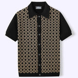 WIAOFELLAS  -  Casual Breathable Ice Silk Knit Shirt For Mens Spring Summer Luxury Graphic Knitting Shirts Men Vintage Button Lapel Slim Shirts