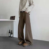 WIAOFELLAS  -  Trendy Summer Men's Irregular Patchwork Design Solid Color Trousers Fashion High-waisted Loose Wide Leg Pants Male