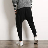 WIAOFELLAS  -  Plus Size M-4XL Men Sweatpants Spring Autumn  Casual Harem Drawstring Cotton Loose  Long Sport Pants Street Wear  Black Grey