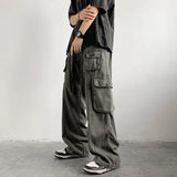 WIAOFELLAS  -  Autumn Workwear Casual Pants Men's New Multi Pocket Ribbon Trendy Retro Loose Hip Hop