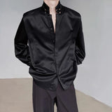 WIAOFELLAS  -  Winter New Men's Solid Color Long-Sleeve Shirt Chinese Retro Fashion Trendy High Street Loose Simple Casual Niche Men's Top