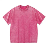 Wiaofellas  -  Washed T-shirts for Old Retro Trendy Brands in High Street Summer Short-sleeved Men