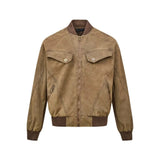 WIAOFELLAS  -  American Trendy Pilot Jacket Mens Autumn Winter Short Retro Button Pocket Bomber Coats Thickening Tooling Outwear High-quality