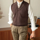 WIAOFELLAS  -  Men's Casual Sweater Vest Warm and Comfortable Vest in Autumn and Winter Solid Color Sweater Vest Casual Fashion Warm Top