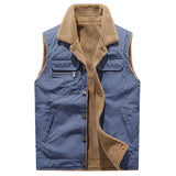 WIAOFELLAS  -  Winter Men Fleece Warm Vest  Autumn Men Soft Warm Casual Thick Waistcoat Male New Stand-Up Collar Sleeveless Jacket