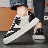 WIAOFELLAS  -  Small Harajuku Thick Bottom Men's Matching Color Large Size Lace-up Casual Board Shoes Student Trend Wear-resistant Sports Shoes