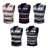 WIAOFELLAS  -  Autumn and Winter Men's New Knitted Sweater Vest Fashionable V-neck Sweater Vest Loose Pullover