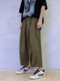 Wiaofellas  -  Loose Straight Leg Casual Pants Men's Autumn Faion Brand INS Trendy Nine Points Loose Wide Leg Pants Harajuku Sle Streetwear