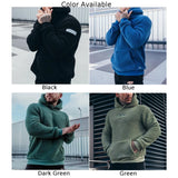 WIAOFELLAS  -  Mens Jacket Fashion Hoodies Plush Warm Casual Comfortable Front Pocket Furry Solid Color Tops Sweatshirts S - 3XL