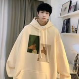 WIAOFELLAS  -  Plush American Hoodie Men's Autumn and Winter Hooded Jacket for Teenagers Loose High Street Versatile Clothes