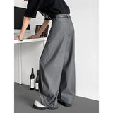 WIAOFELLAS  -  Grey Suit Pants Men Oversized Society Mens Black Dress Pants Korean Casual Wide Leg Pants Mens Office Formal Trousers M-3XL