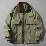 WIAOFELLAS  -  Vintage Cargo Jacket Men American Casual Loose Baseball Jersey Coat Multi Pockets Loose Streetwear Spring Autumn Couple Tops