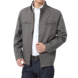 WIAOFELLAS  -  Men's Jacket Stand Collar Casual Jaqueta Masculina Spring Autumn Zipper Solid Business Coat Ropa Hombre Cotton Outerwear Male