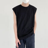 Wiaofellas  -  solid men's color tank tops loose Korean trend ins fashion summer male clothing black white sleeveless Tee tops 2Y8233