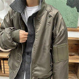 WIAOFELLAS  -  Senior sense patchwork fake two pilot coats men's spring American vintage Instagram fashion loose street jacket