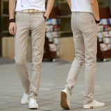 Wiaofellas  -  Summer Thin Straight Elastic Breathable Ice Silk Casual Pants for Men's Youth Business Slim Straight Versatile Trousers