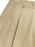 Wiaofellas  -  SS New Arrival Men Solid Woven 7/8 Suit Pants Button Pleated Loose Straight Cropped Daily Street Trousers