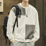 WIAOFELLAS  -  Autumn New Men's Sweatshirt Pullover Without Hat American Retro High Street Top Trendy Loose Round Neck Top