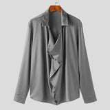 Wiaofellas  -  New Men's Casual Blouse Light Thin Shirt Loose Tops Long Sleeve Tee Shirt Spring Autumn Casual Men's Shirts