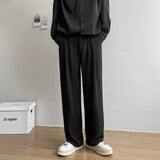 WIAOFELLAS  -  Black White Suit Pants Men Fashion Social Mens Dress Pants Korean Loose Straight Casual Pants Mens Office Formal Trousers M-2XL
