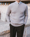 Wiaofellas Autumn Casual Men's Sweater O-neck Solid Slim Fit Knitwear Winter Mens Knitted Sweaters Pullovers Men Clothing Pull B231