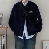 WIAOFELLAS  -  Trendy Baseball Jacket, Men's Handsome Korean Loose Air Force Jacket