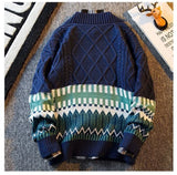 WIAOFELLAS  -  Vintage Argyle Splice Knitted Cardigan Mens Long Sleeved V-neck Sweater Autumn Winter Fashion High Quality Loose Knitwear Tops