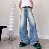 Wiaofellas  -  High Street New Men's Clothing Jeans Loose Summer Vintage Washing Straight Male Denim Pants Casual Wide Leg Trousers