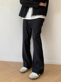 WIAOFELLAS  -  Men's Summer Fashion Business Casual Long Loose Flared Pants Suit Pants Male Elastic Straight Formal Suit Trousers A075