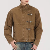 Wiaofellas  -  Winter New Men's Deconstructed Long-Sleeve Jacket American Retro Fashion Trendy High Street Casual Simple Loose Niche Men's Top