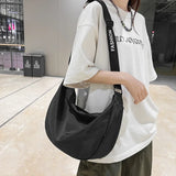 WIAOFELLAS  -  VC Minimalist Unisex Style Black Crossbody Bag Trend Lightweight Waterproof Nylon Messenger Bags for Men Versatile Shoulder Bag